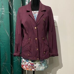 Elegant Women's Utility Jacket in Rich Purple.